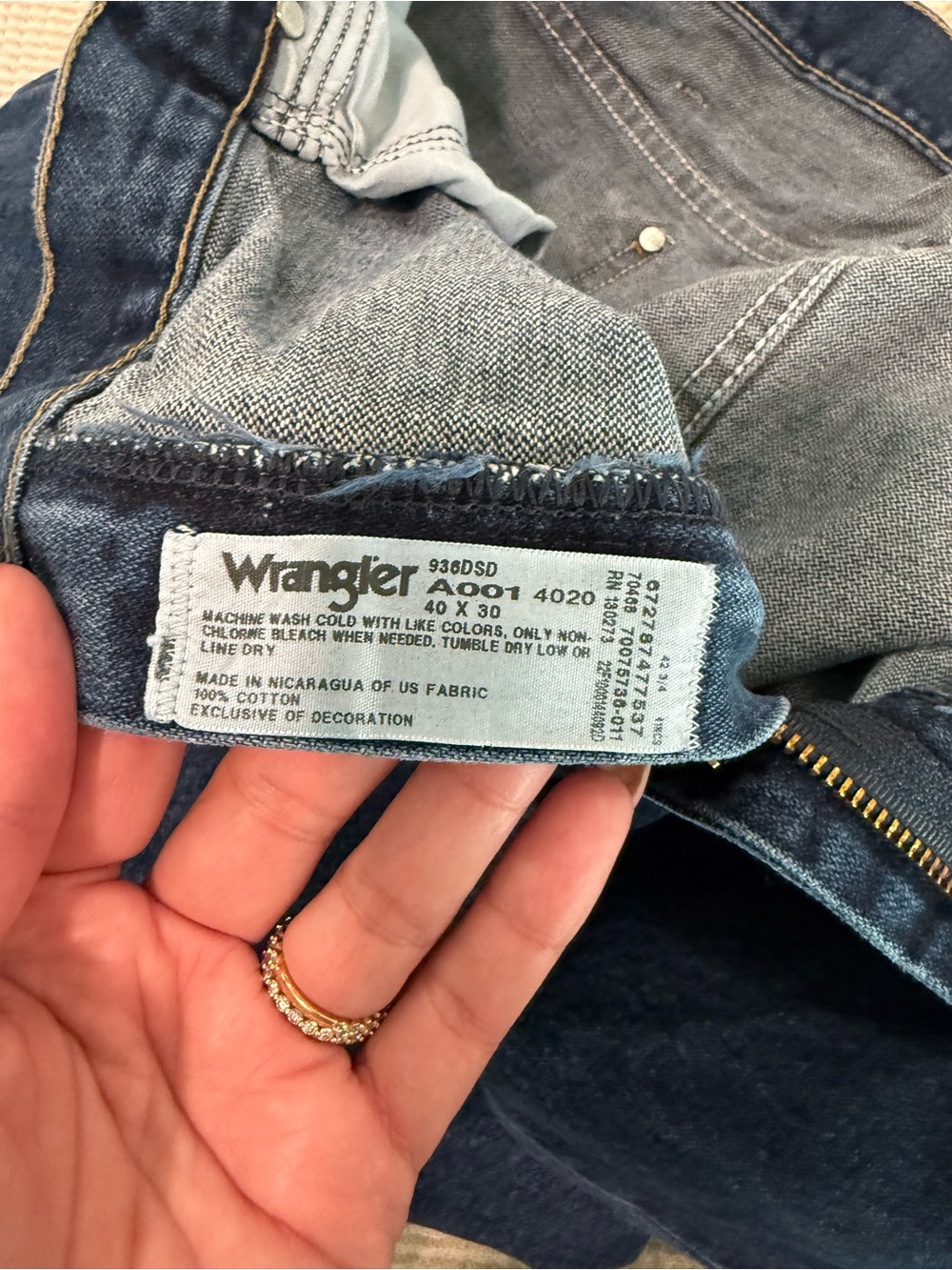 Wrangler Men's Dark Blue Straight Leg Jeans - Picture 4 of 4
